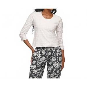 NEW TULIP CLOTHING antoine pullover top in bon bon blanc